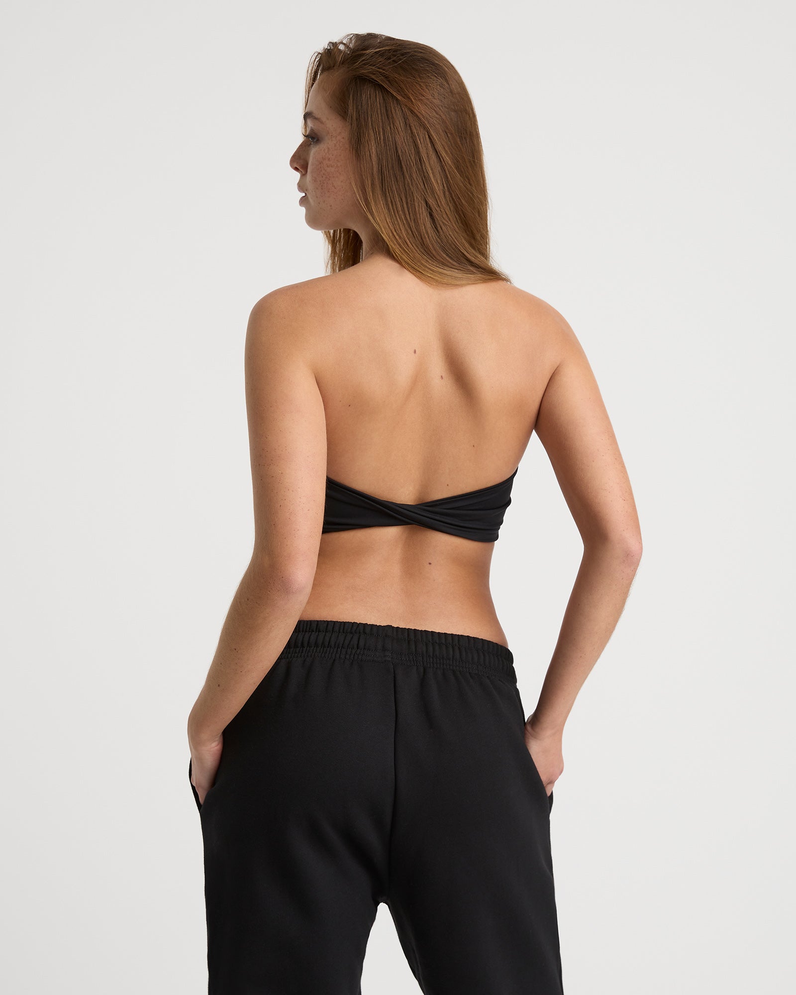 Semira twisted bandeau crop - Black