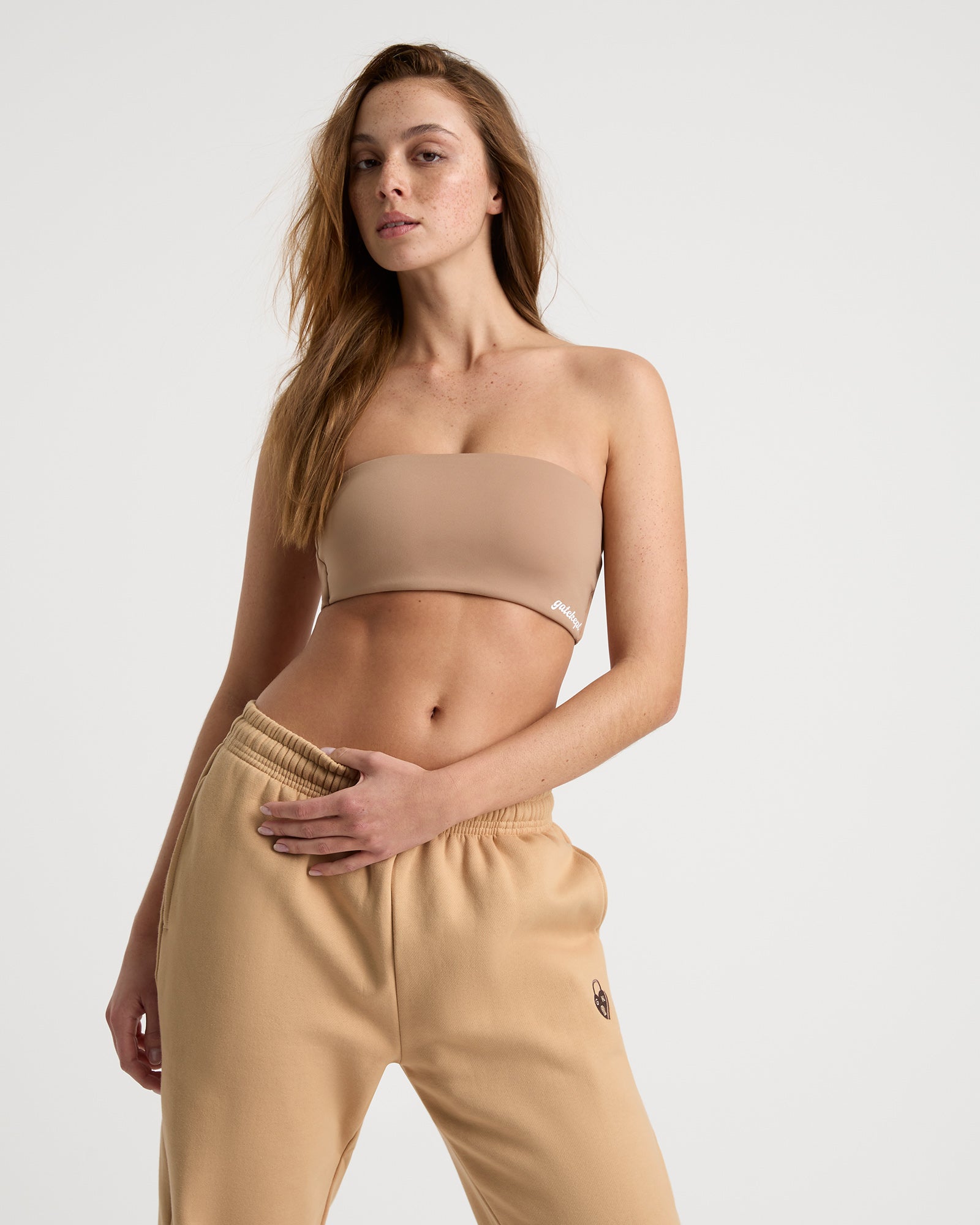 Semira twisted bandeau crop - Khaki