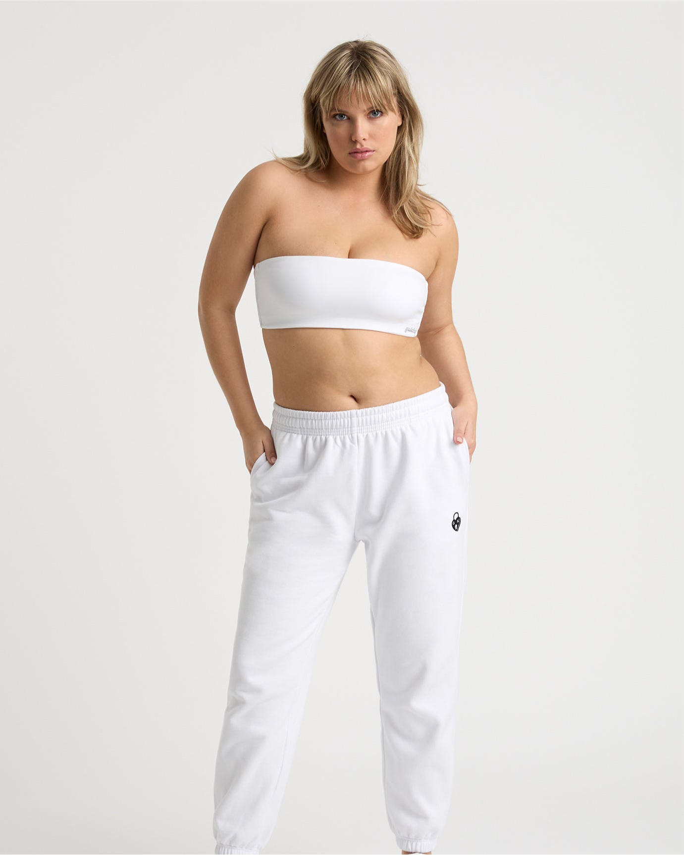 Semira twisted bandeau crop - Ice White